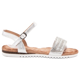 Emaks Sandaler med cubic zirconia grå