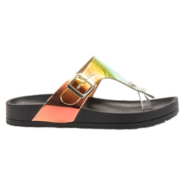 Ideal Shoes Klip-klapper i Holo-effekt sort