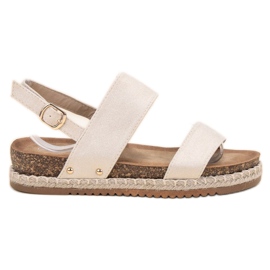 Bestelle Sandaler med glitter beige