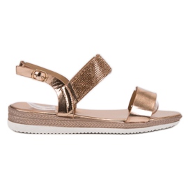 SHELOVET Casual Rose Gold sandaler flerfarvet gul