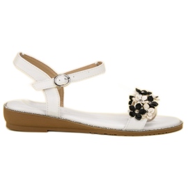 Forever Folie Sandaler med blomster hvid
