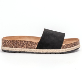 SHELOVET Ruskind Espadrilles sort