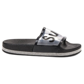 Bona Gennemsigtige flip-flops sort