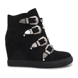 Sort ruskind sneakers med Maya spænder