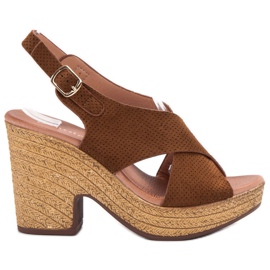 Anesia Paris Lette højhælede sandaler brun