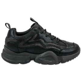 SHELOVET Glitter sneakers sort