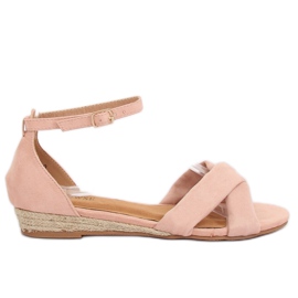 Lyserøde espadrillessandaler 9R121 Pink