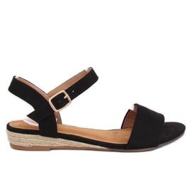 Sorte sandaler espadrilles 9R73 Sort
