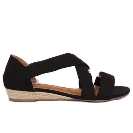 Sorte sandaler espadrilles 9R72 Sort