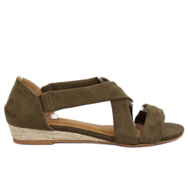 Grønne espadrillessandaler 9R72 Grøn