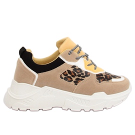 LV88P Leopardbeige sportssko