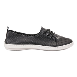 SHELOVET Eco læder sneakers sort