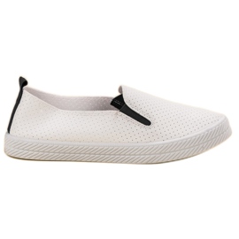 Kylie Hvide Slip On Sneakers