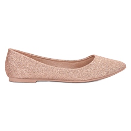 VINCEZA glitter ballerinaer gul