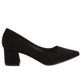 Sorte pumps med brede hæle KJ-10 Sort