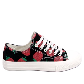 Jordbær sorte sneakers XL-21 Sort