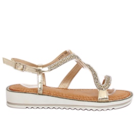 ZY178 L. Asymmetriske sandaler i guld gylden