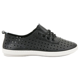 SHELOVET Openwork kvinders sneakers sort