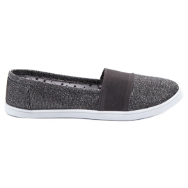 SHELOVET Slip-on sneakers med glitter grå