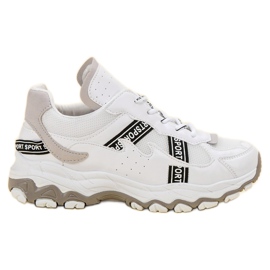 SHELOVET Hvide sneakers grå