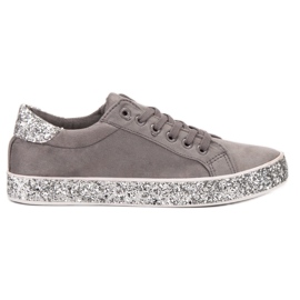 SHELOVET Sneakers med glittersål grå