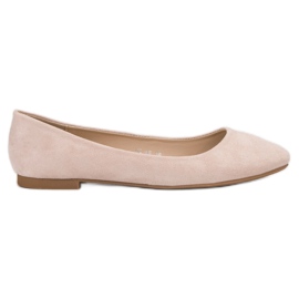Small Swan Beige ruskind ballerinaer