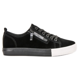 SHELOVET Sorte sneakers grøn