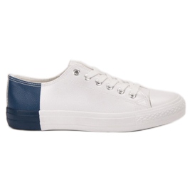 SHELOVET Sneakers med Eco læder hvid
