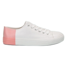 SHELOVET Sneakers med Eco læder hvid