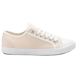 SHELOVET Lav kvinders sneakers hvid brun
