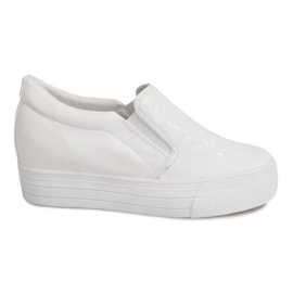 Lakerede Sneakers On Wedge KB-125 Hvid
