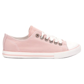 SHELOVET Sneakers bundet med et bånd lyserød