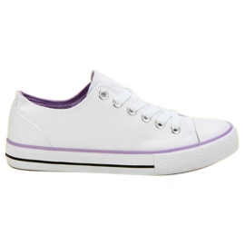 SHELOVET Klassiske hvide sneakers