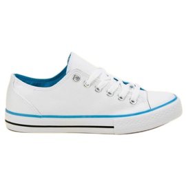 SHELOVET Klassiske hvide sneakers