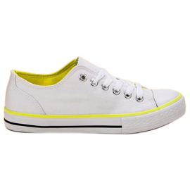 SHELOVET Klassiske hvide sneakers