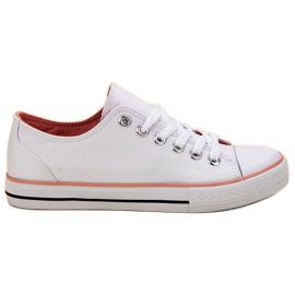 SHELOVET Klassiske hvide sneakers lyserød