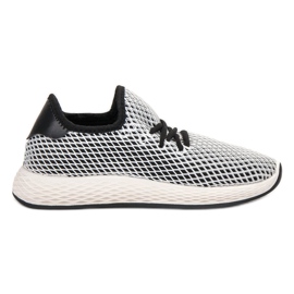 SHELOVET Moderigtige slip-on sko hvid sort