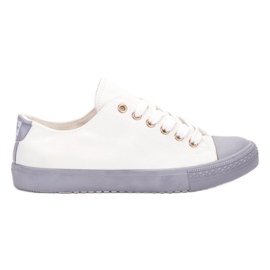 SHELOVET To-farve sneakers hvid grå
