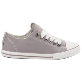 SHELOVET Sneakers bundet med et bånd grå