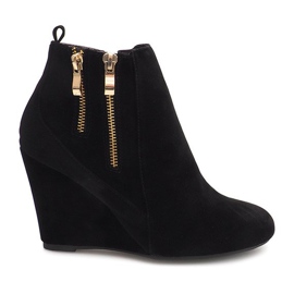 Elegante Wedge Støvler 1058-19A Sort