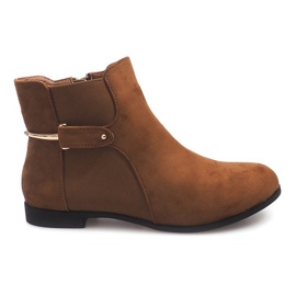 Ruskind støvler med elastik 3670 Camel brun