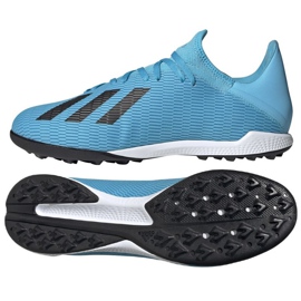 Adidas X 19.3 Tf M F35375 fodboldstøvler blå blå