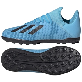 Adidas X 19.3 Tf Jr F35357 fodboldstøvler blå blå