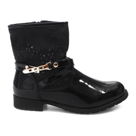 Openwork støvler lakeret Galoshes ZH650 sort