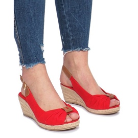 Røde Zoe espadrilles kile sandaler