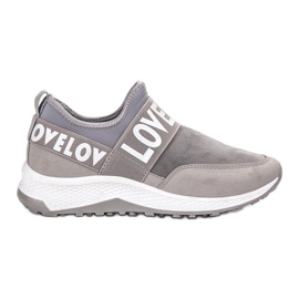 SHELOVET Slip-on ruskind sko grå