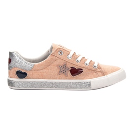 Kylie Sneakers med glitter orange