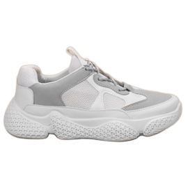 SHELOVET Moderigtige hvide sneakers grå