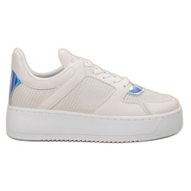 Ideal Shoes Sneakers med glitter hvid