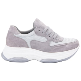 Ideal Shoes Lysegrå sneakers